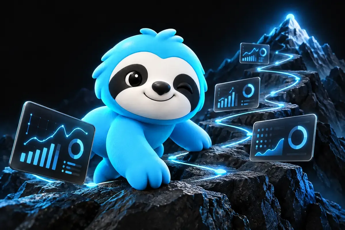 How to get to the top of Google search: a sloth climbing a mountain path