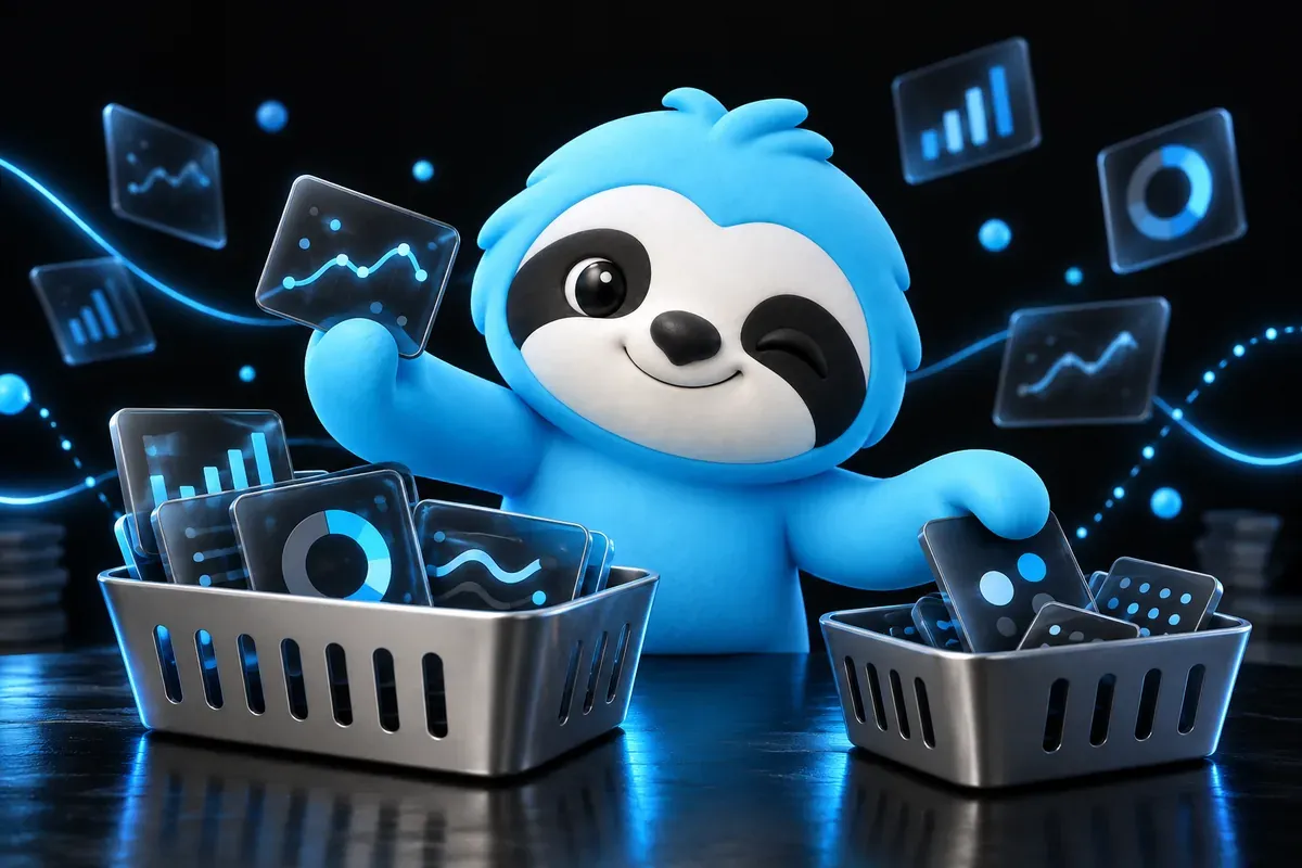 Toxic backlink checker: a sloth sorts incoming links into keep and discard baskets