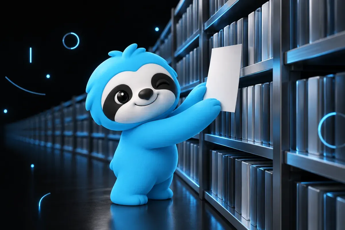 Indexation Google : paresseux bibliothécaire qui range une page sur une étagère sans fin