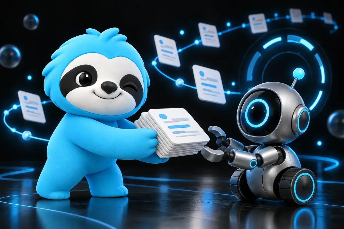What is a sitemap: a sloth hands a list of pages to a search robot